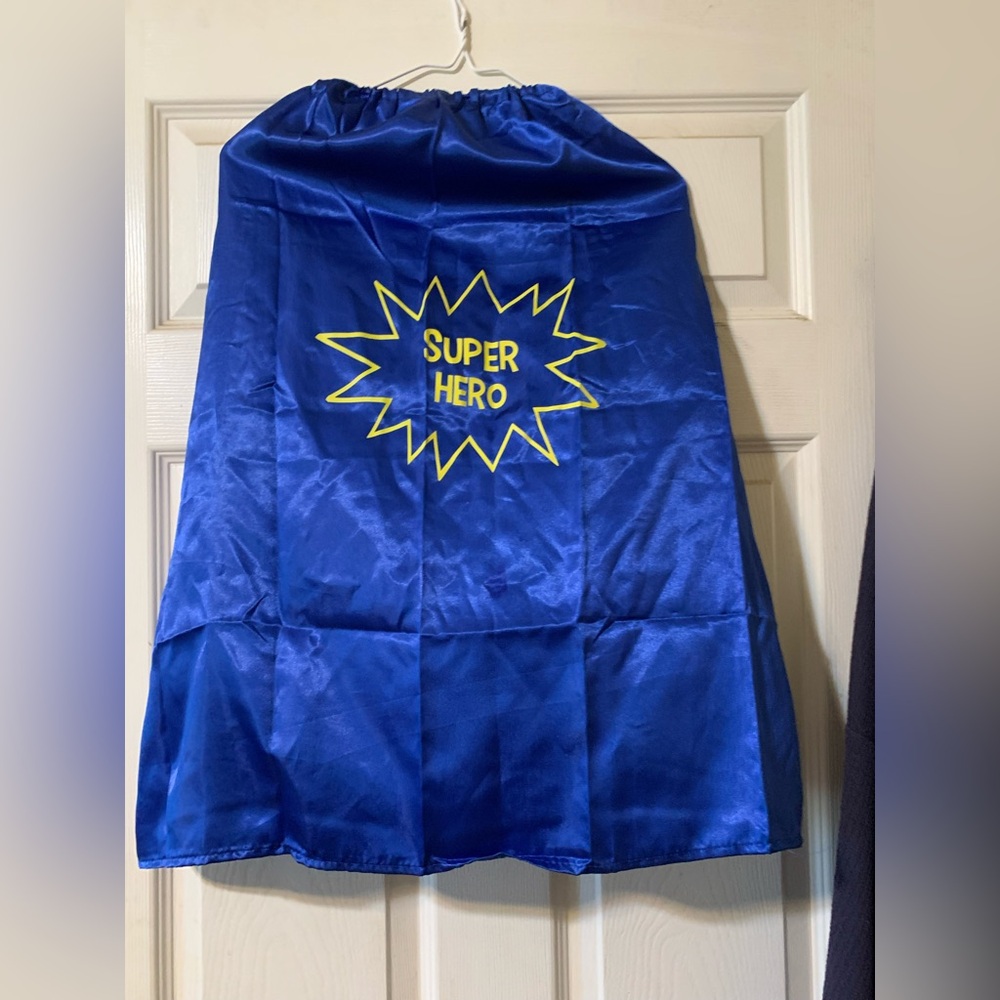 Awesome Story behind this item! Blue Superhero Cape Brand New